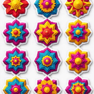Mandalas & Rangoli - Sticker Sheet v4